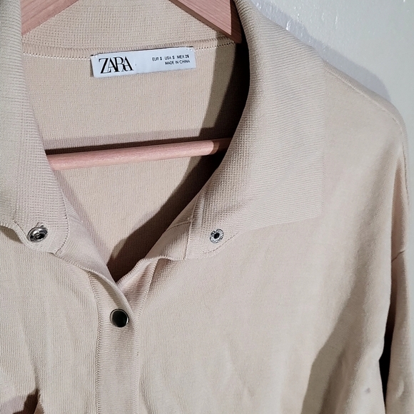 Zara Tan Button-Down Shirt - Picture 5 of 5